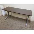 Espresso Modular Rolling Office Training Table w/ Grey Base